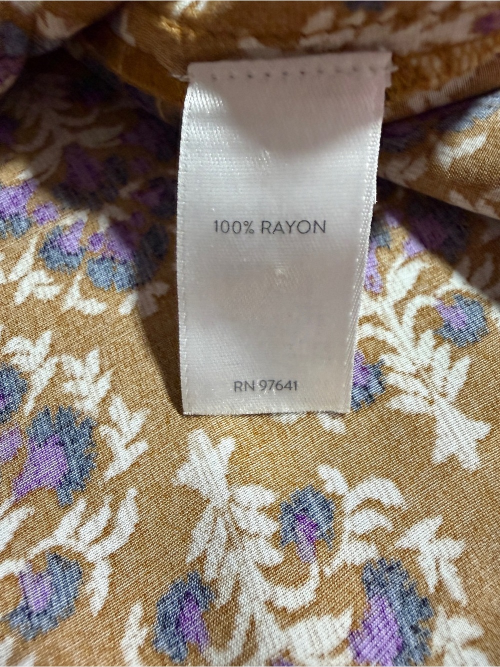 J.Jill Mustard Purple Floral Rayon Button Tunic Estimated XL - Picture 11 of 12